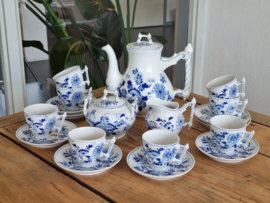 Zwiebelmuster Regout Koffieservies 8 personen (gedraaid oortje)