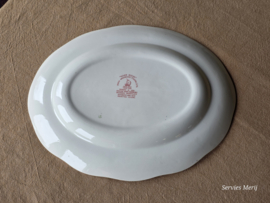 Engels rood Enoch Wedgwood River Scene ovale schaal 35,5 cm