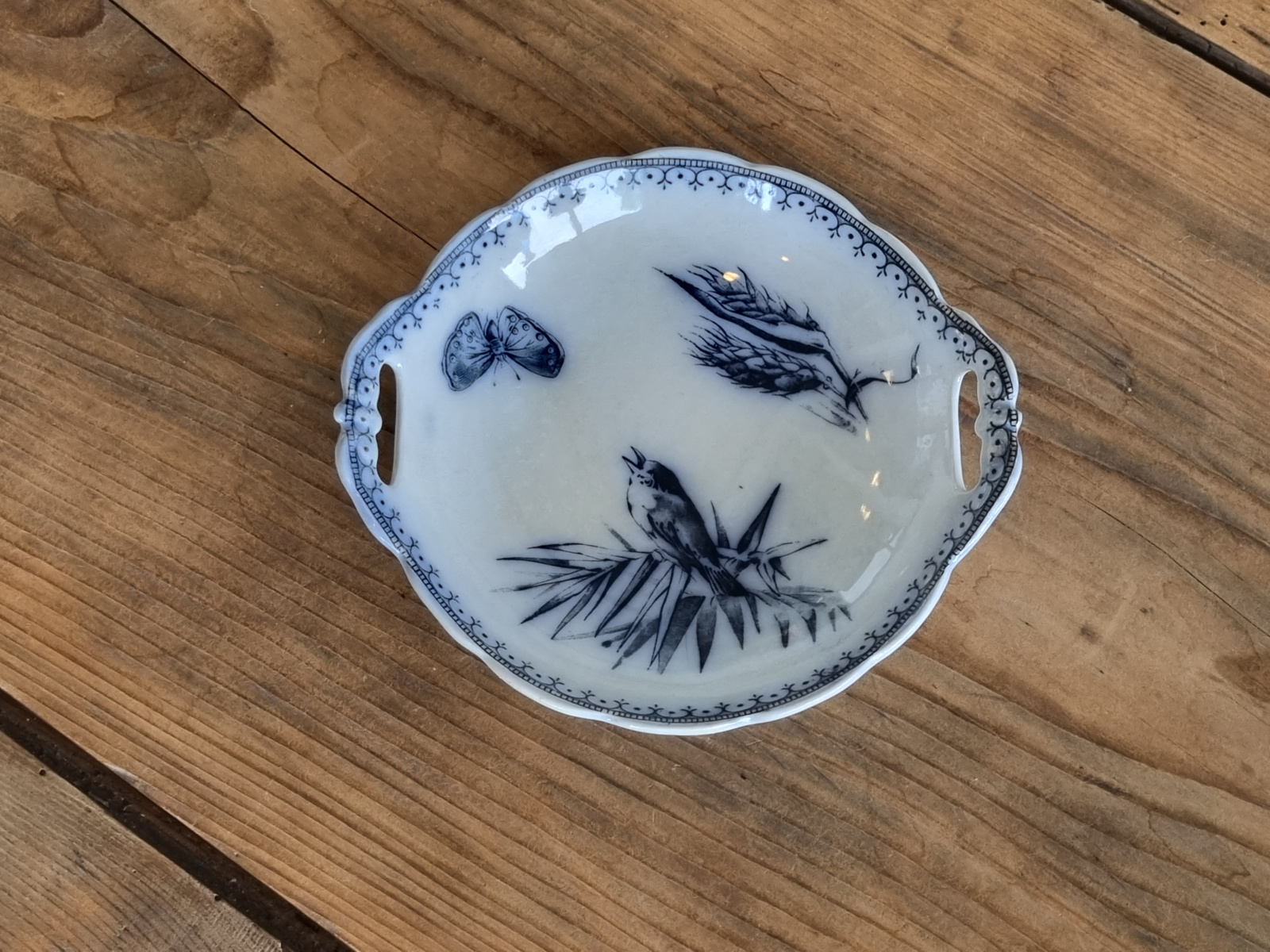 Petrus Regout Malaga blauw Serveerschaaltje 14,5 cm
