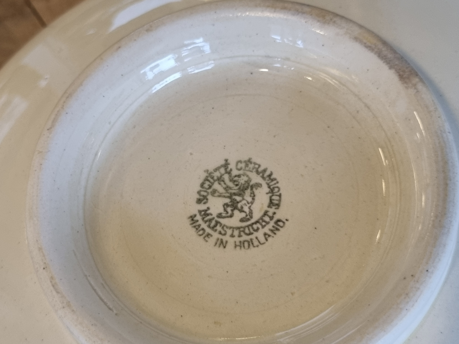Boerenbont 417 Societe Ceramique hoge ronde schaal 22 cm (creme)