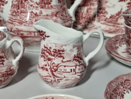Engels rood Grindley Country Style koffieservies theeservies 8 personen