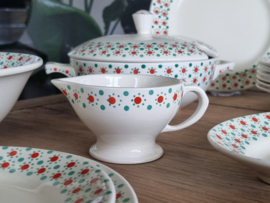 Nimy Belgium rood groen stipje compleet vintage Kinderservies