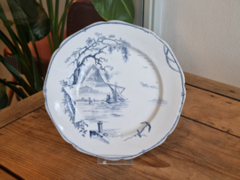 Petrus Regout Marines donkerblauw plat dinerbord 23,5 cm (hoekig model, ster)