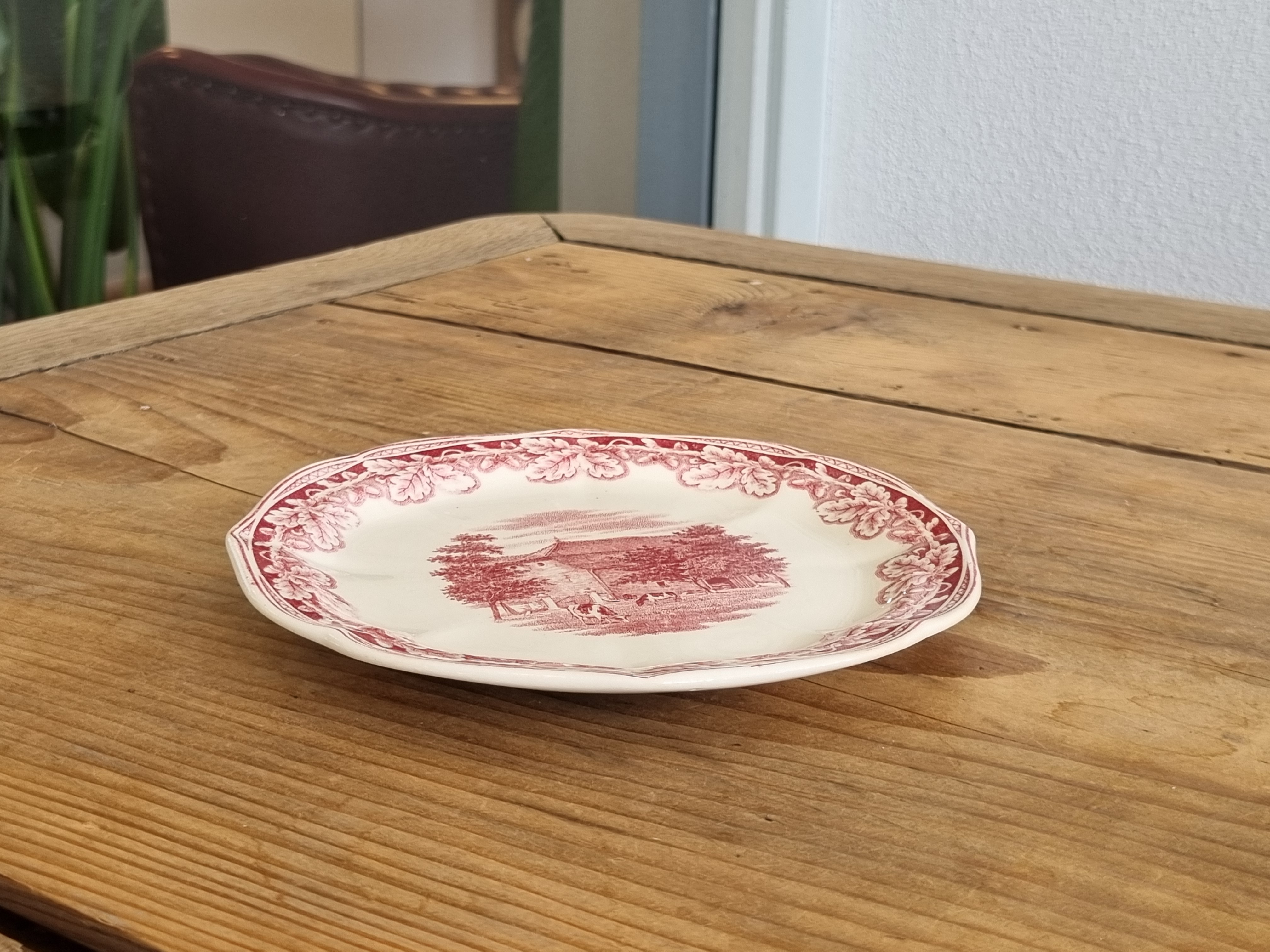 Boerenhoeve Rood Societe Ceramique gebaksbordje 15 cm