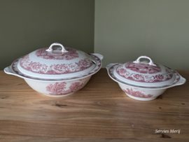 Engels rood Olde England Royal Tudor Ware Set 2x dekschaal