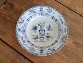 Potiche blauw Societe Ceramique diep bord 23,5 cm