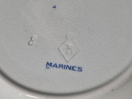 Petrus Regout Marines licht blauw plat Dinerbord afb. horizon 23 cm