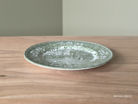 Engels groen Coaching Taverns Royal Tudor Ware Staffordshire ontbijtbord 20 cm