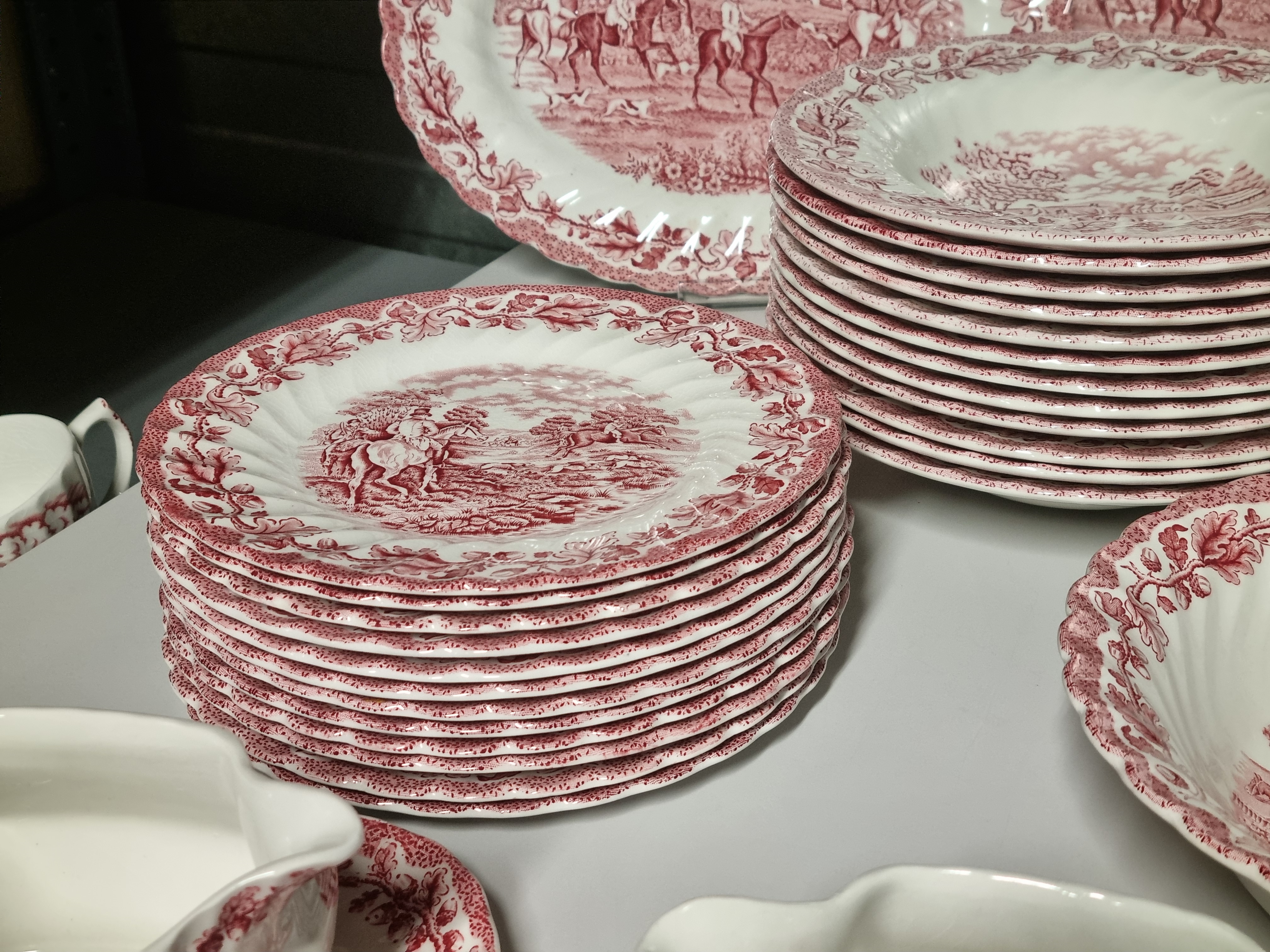 Engels rood Jachtservies Myott's Country Life Eetservies 24 persoons