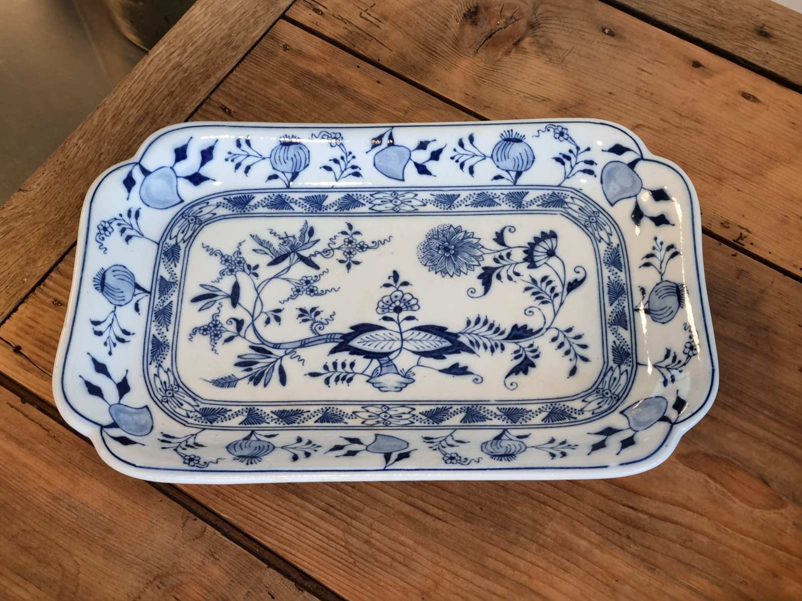 Zwiebelmuster Regout rechthoekige serveerschaal 38 cm