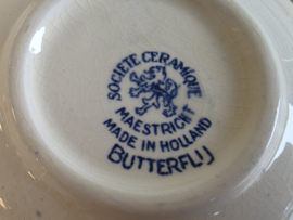Societe Ceramique Butterflij set van 6x Serveerbordje of Theezakjeslegger