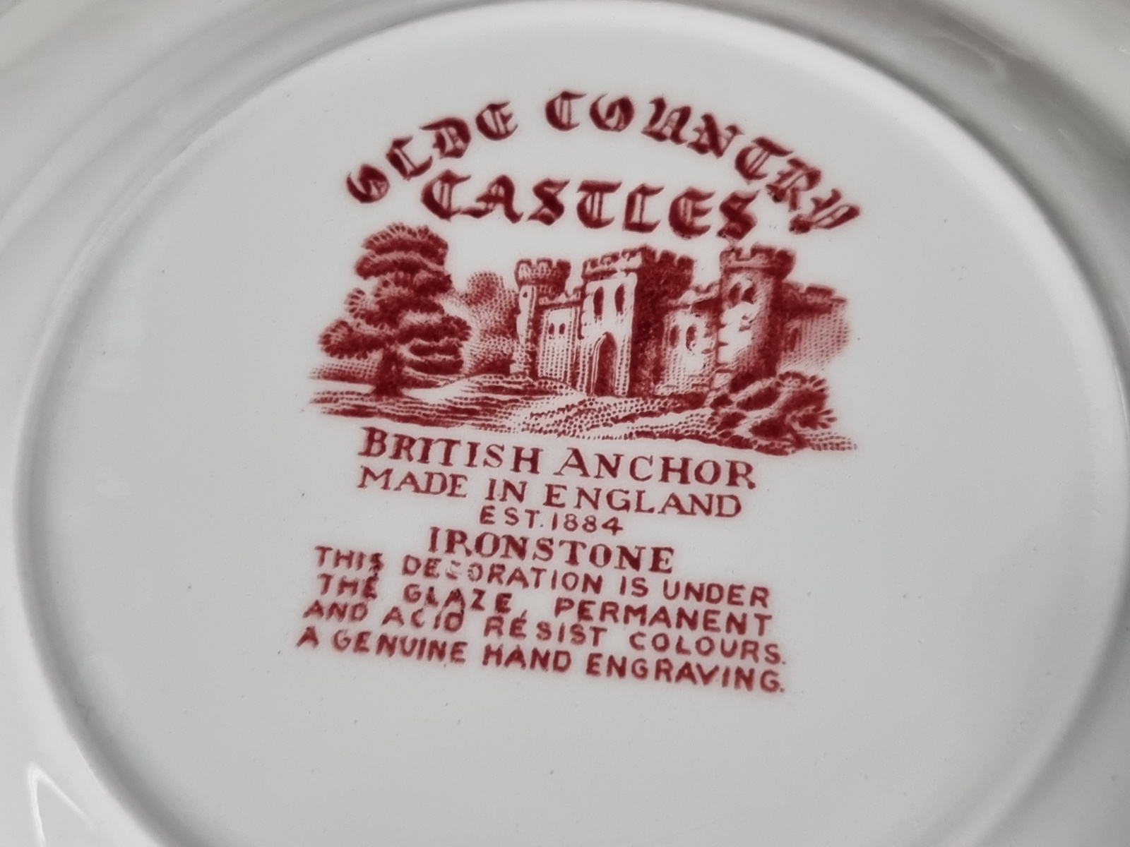 Engels rood Olde Country Castles Koffieservies 10 personen