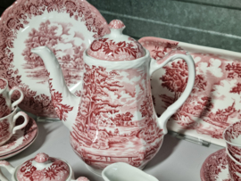 Engels rood Grindley Country Style koffieservies theeservies 8 personen