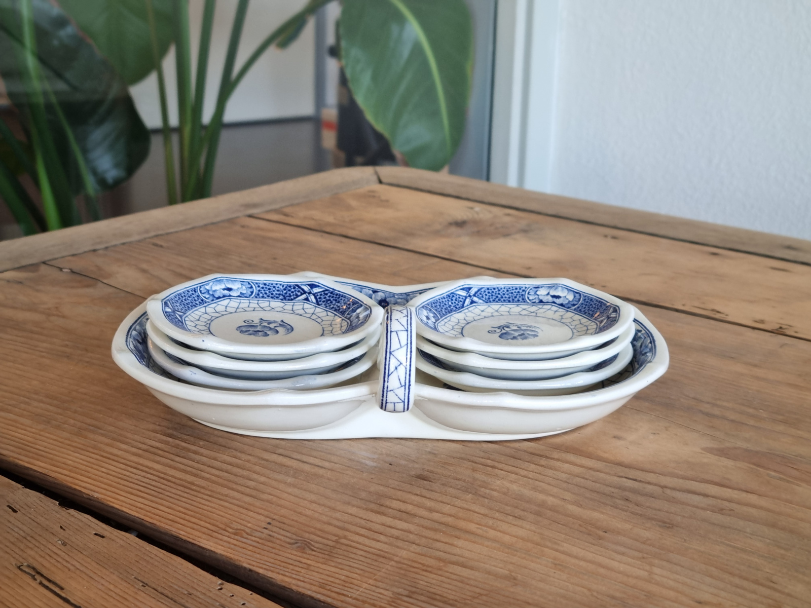 Societe Ceramique Butterflij serveersetje 6 personen