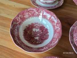 Engels rood Enoch Wedgwood River Scene compleet eetservies 6 personen
