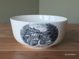 Landschap Zwart Société Céramique hoge ronde schaal 23 cm (chip aan bovenrand)