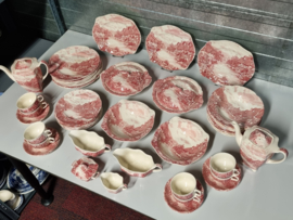 Engels rood Johnson Bros Olde English Countryside serviesset 8 personen