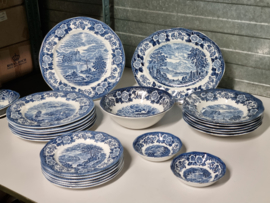 Engels blauw Enoch Wedgwood Lochs of Scotland serviesset 23 delig