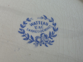Sarreguemines Watteau lichtblauw ontbijtbord 20 cm
