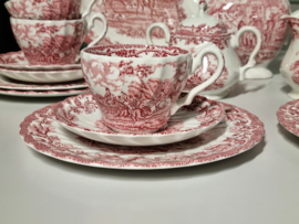 Engels rood Jachtservies Myott's Country Life Ontbijtservies 6 personen