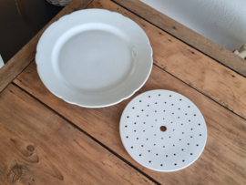 Regout wit robuust plat Serveerbord met Treef 37 cm (golvende rand)