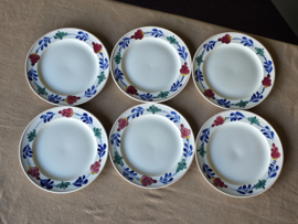 Oud Boerenbont Regout Royal Sphinx set 6x plat Dinerbord 24,5 cm