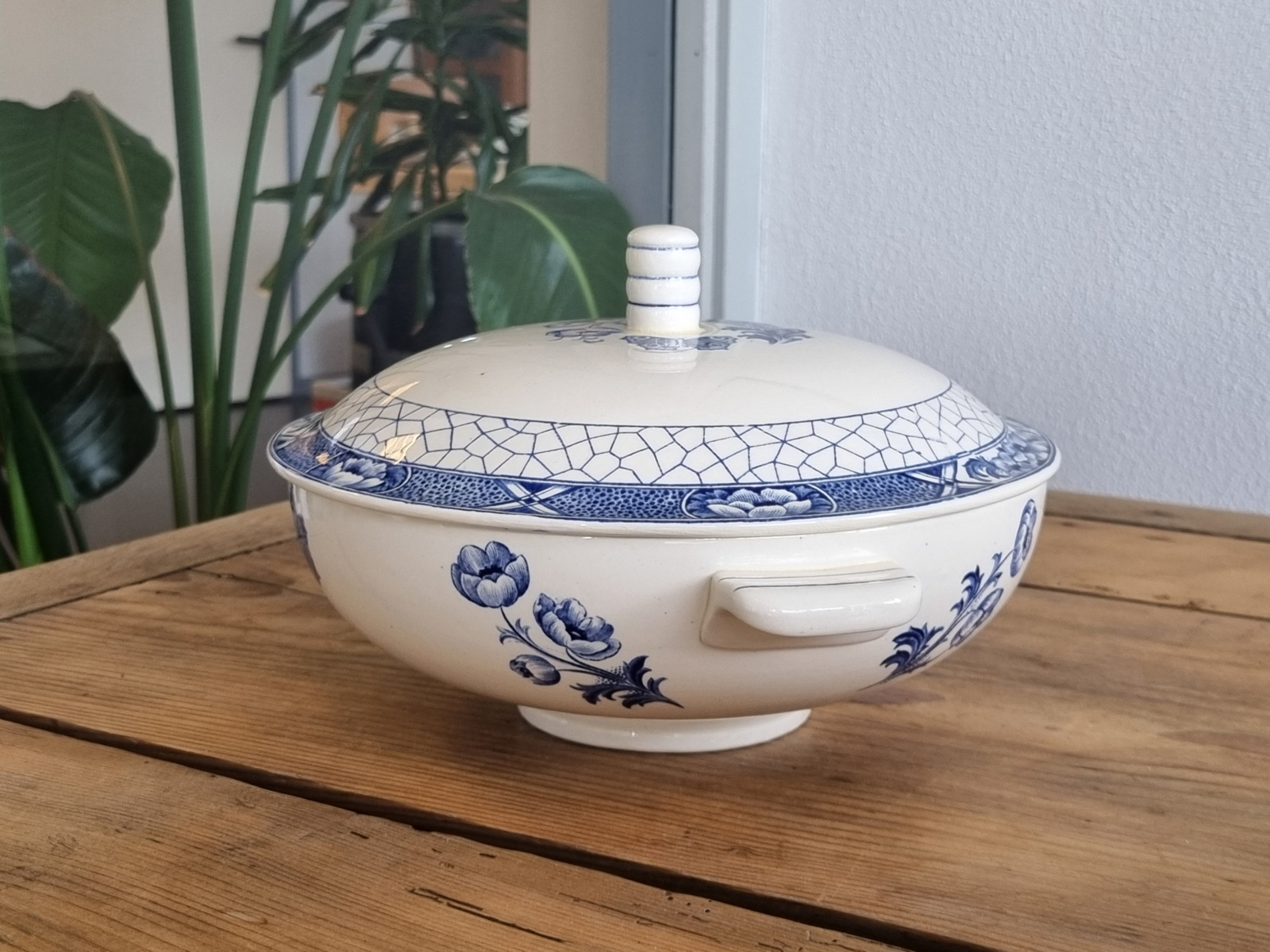 Societe Ceramique Butterflij Dekschaal-Terrine (wit)