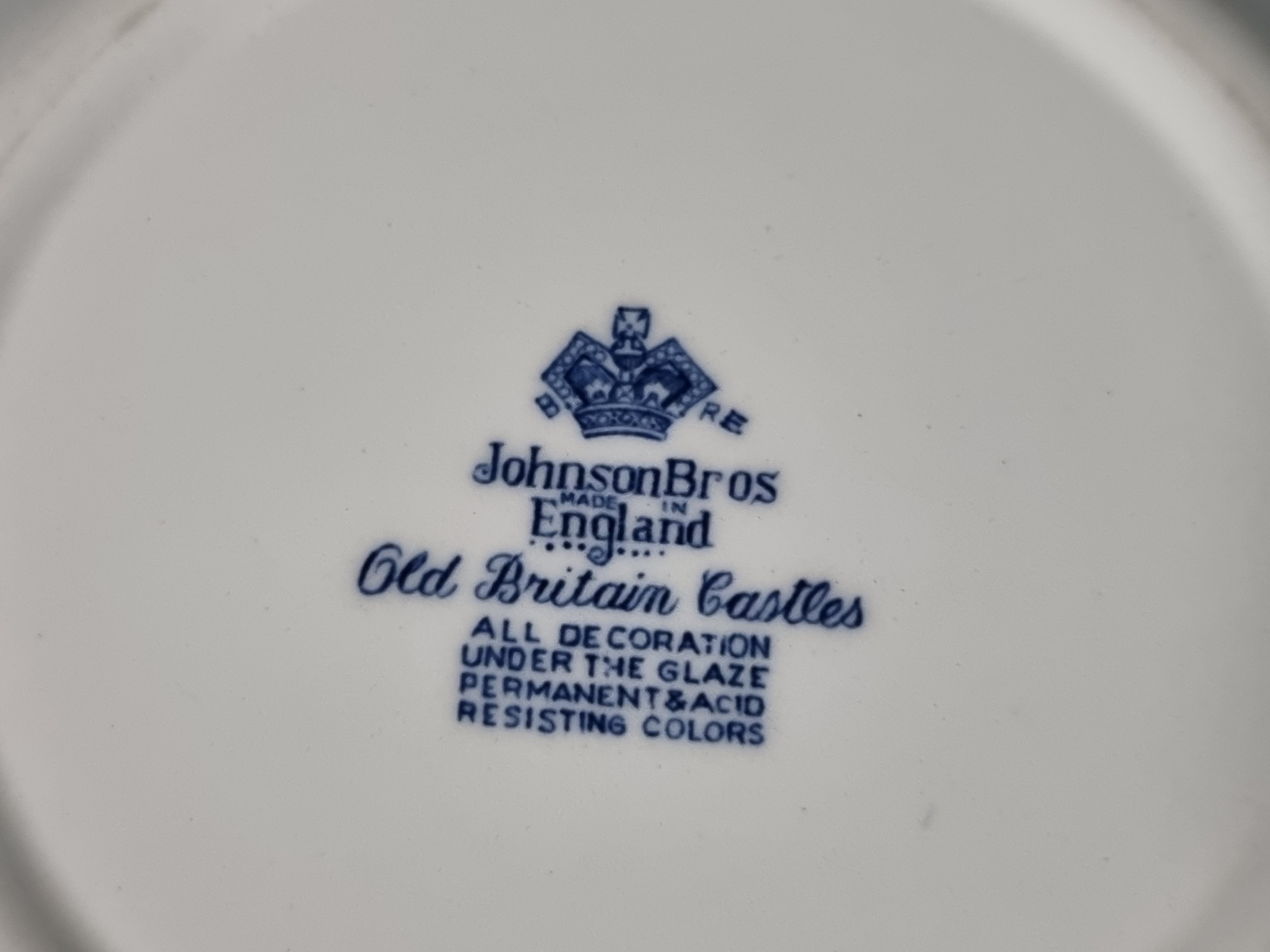 Engels blauw Johnson Bros Old Britain Castles Bord Pasta Curry Pokebowl 19 cm