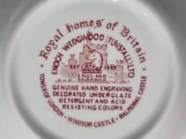 Engels rood Enoch Wedgwood  Royal Homes of Britain set 6x schaaltje 12,5 cm
