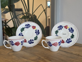 Boerenbont Boch set 2x Kop en schotel Audrey (nieuwste Boch)