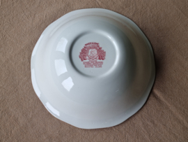 Engels rood Royal Warwick River Scene hoge ronde schaal 25 cm