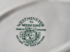 Engels groen Wood & Sons Westminster rechthoekige schaaltje 21 cm