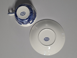 Engels Copeland Spode's Tower blauw robuuste Bouillon Thee kop en schotel