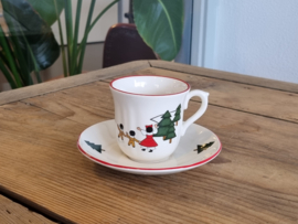 Engels Mason's Christmas Village 1983 Kerstservies Koffie Kop en schotel