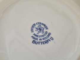 Societe Ceramique Butterflij Fruittest op onderschotel (licht crème)