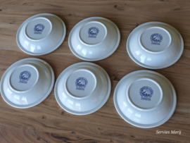 Engels blauw Enoch Wedgwood Noisettte set 6x diep bordje of schaaltje 20 cm