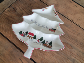 Engels Mason's Christmas Village 1983 Kerstservies Schaal grote Kerstboom 35,5 cm