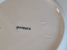 Petrus Regout Marines donkerblauw plat dinerbord 23,5 cm (rond model, ster)