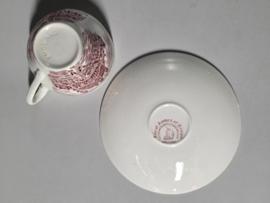 Engels rood Enoch Wedgwood Royal Homes Of Britain kop en schotel