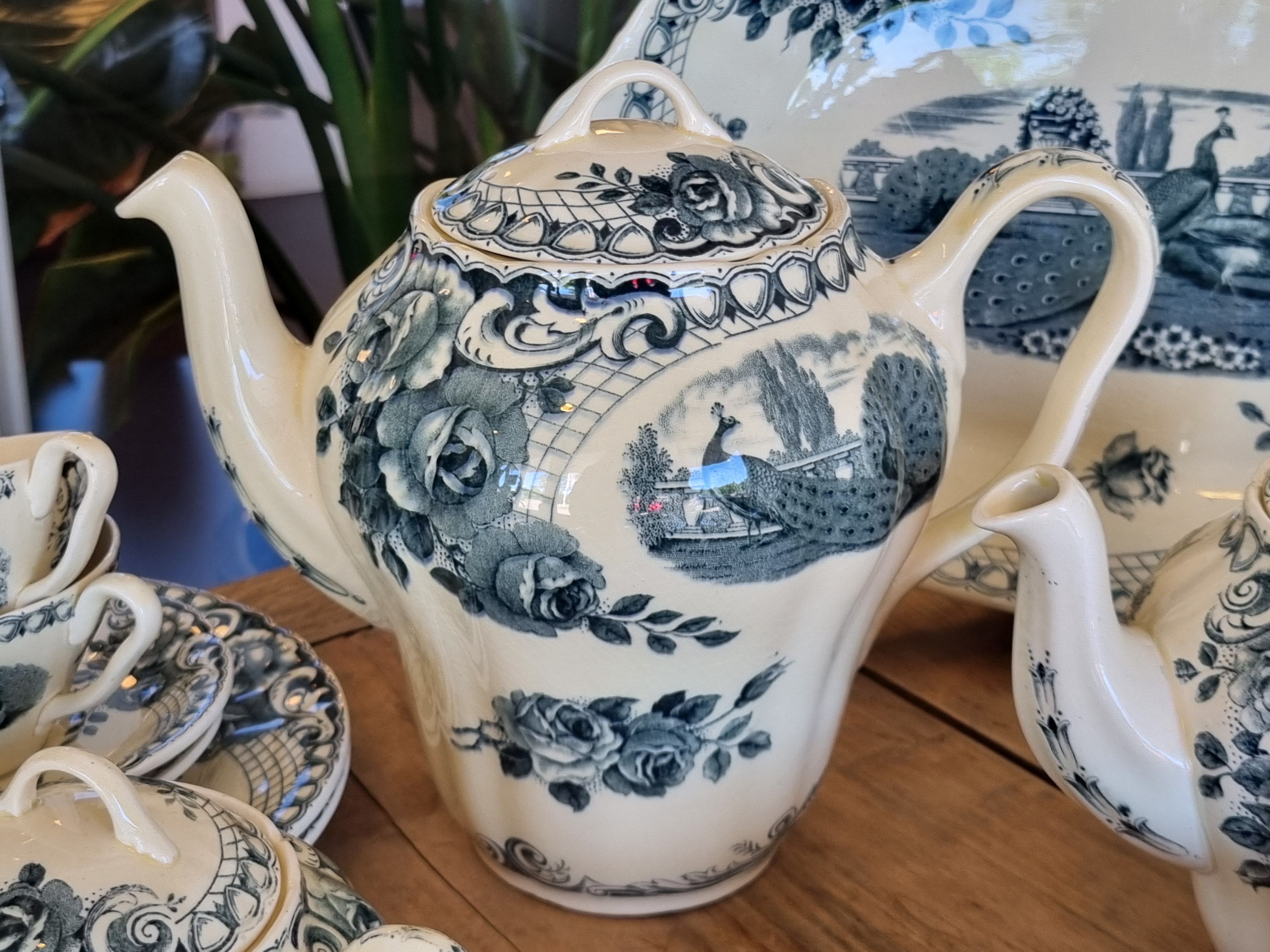 Peacock groen Societe Ceramique Ontbijtservies 10-personen