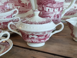 Boerenhoeve Rood Societe Ceramique Koffieservies 8-pers. (creme)