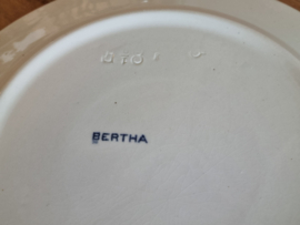 Petrus Regout Bertha blauw plat dinerbord 23,5 cm