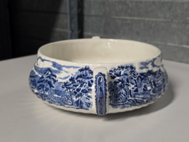 Engels blauw Barrats Old Castle schaal met oortjes