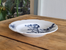 Petrus Regout decor Plata donker blauw Diep Bord 23,5 cm (afb. vogel op paal)