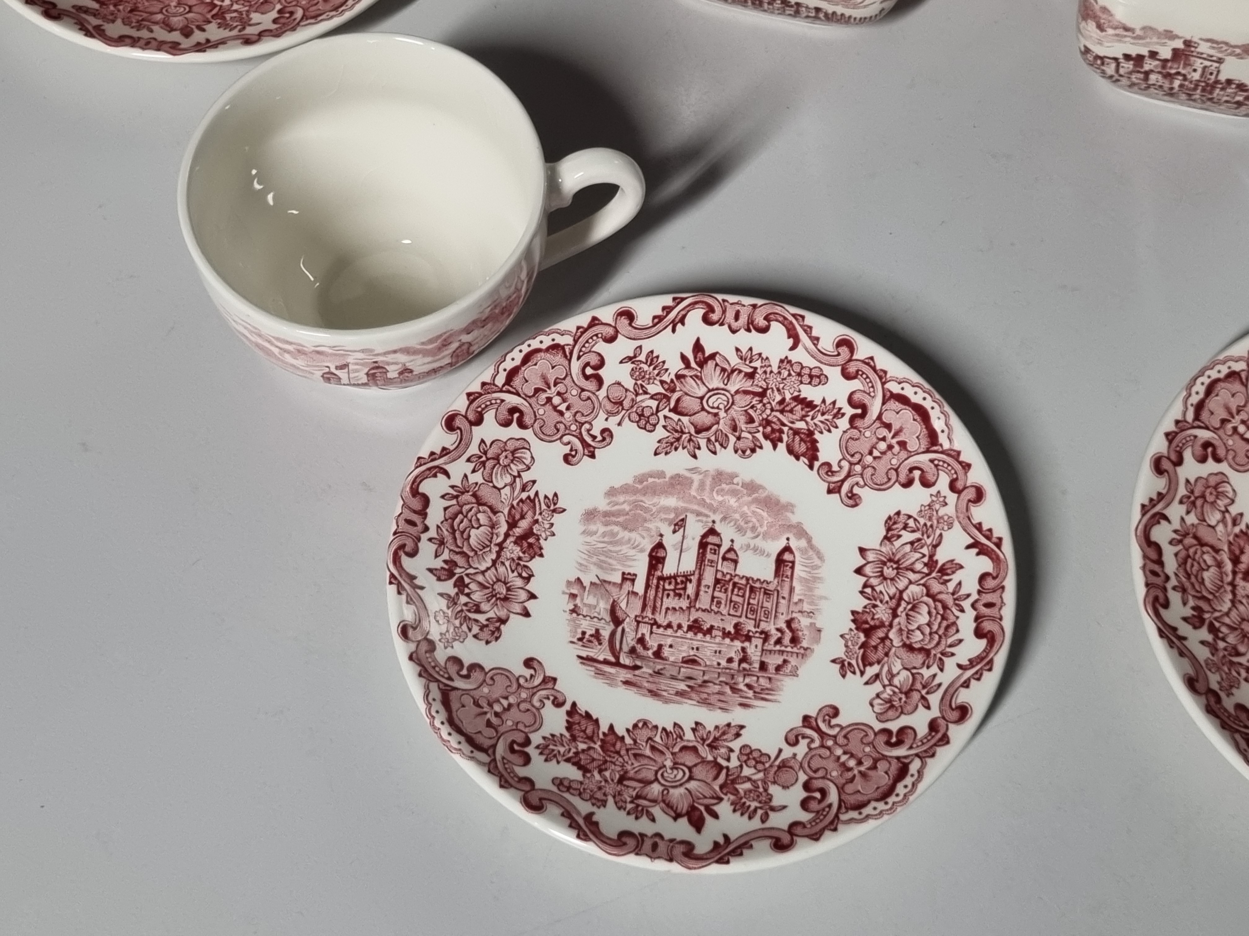 Engels rood Enoch Wedgwood Royal Homes Of Britain theeservies 6 personen