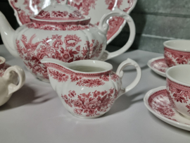 Verkocht = Villeroy en Boch Fasan rood Villeroy en Boch theeservies 6 personen