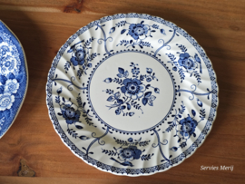 Engels blauw Mix & Match Set 6x ontbijtbord 19,5 - 20,5 cm