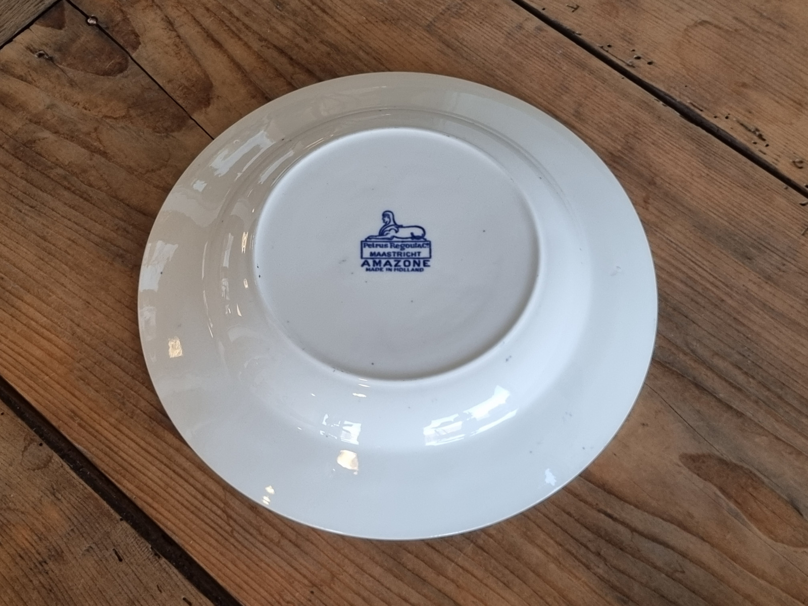 Regout blauw decor Amazone diep pasta curry bord 23,5 cm