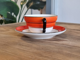 Petrus Regout decor Serail rood Kop en schotel