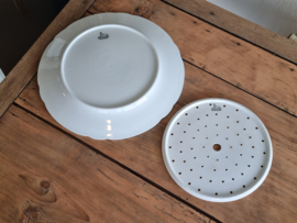 Regout wit robuust plat Serveerbord met Treef 37 cm (golvende rand)